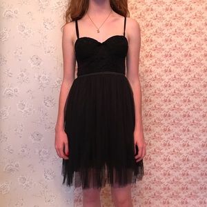 Free People Black corset ballerina dress